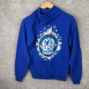 Disneyland‎ 60th Anniversary Full Zip Hoodie Unisex Adult Small Blue